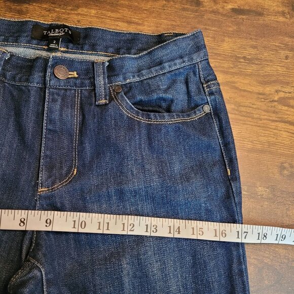 Talbots Jeans Womens 2 Straight Crop Low Rise Button Flap Pocket Dark Wash Denim - Picture 7 of 11